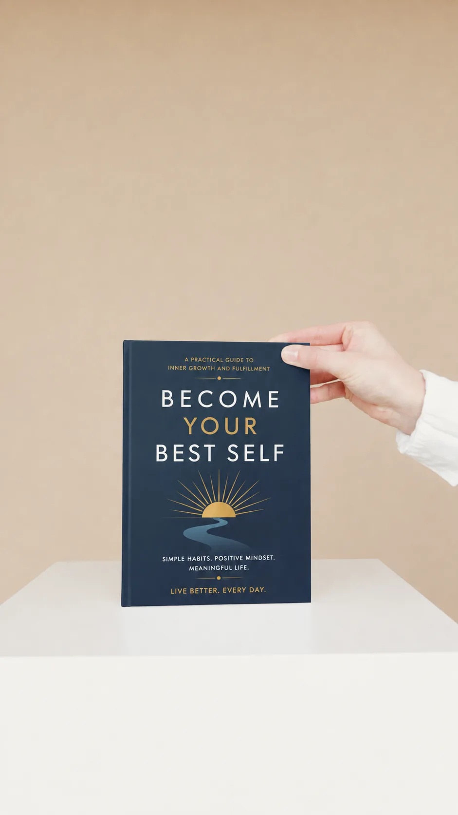 Become Your Best Self book displayed on a pedestal